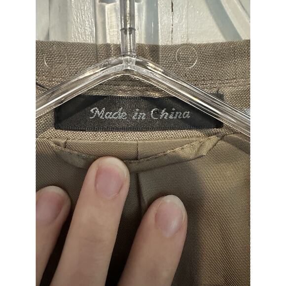 Calvin Klein 100% Linen Blazer 42R Extreme Slim Fit Beige Sport Coat Jacket - Picture 10 of 16